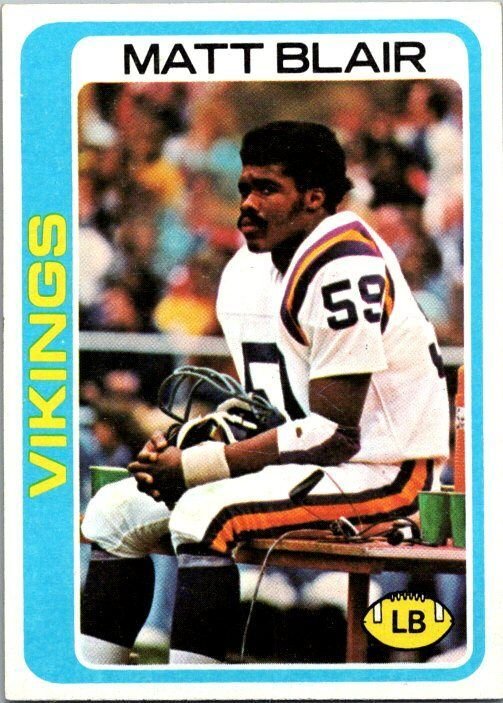 1978 Topps Football Card Matt Blair Minnesota Vikings sk7498