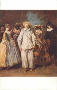 The Italian Comedy Players by Nicolas Lancret vintage fine art postcard