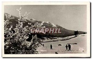 Old Postcard The Vallard De Lans Gavre Skiers Making If the field Clots