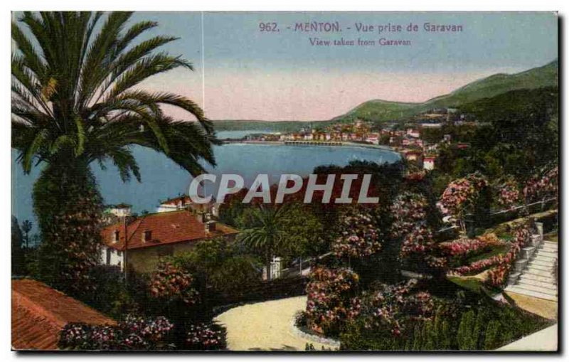 Menton - Vue Prize Garavan - Old Postcard