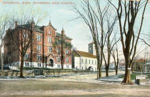 Postcard Early View of Haverhill High School in Havehill, MA.   K2