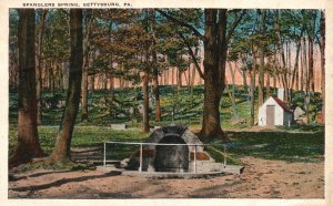 Vintage Postcard Spangler's Spring Foot Of Culp's Hill Gettysburg Pennsylvania