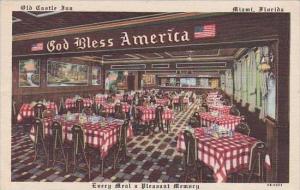 Florida Miami Old Castle Inn Restaurant 1949