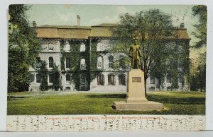 Rochester NY Anderson Hall & Statue at University c1907 udb Postcard N1