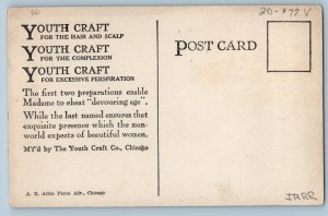 Advertising Postcard RPPC Photo Pretty Woman Youth Craft Co. Chicago IL c1910's