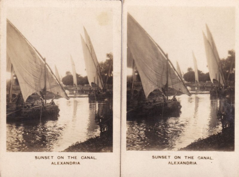 Sunset On The Alexandria River Canal Australia 2x Old Cigarette Card s