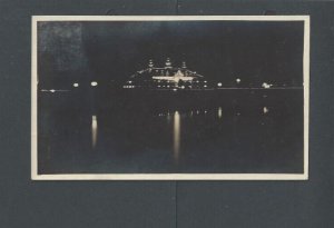 Real Picture Post Card Antique 1913 Burlington VT At Night