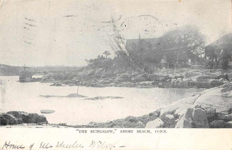 Short Beach Connecitcut The Bungalow Scenic View Antique Postcard J63800