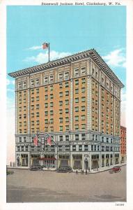 Clarksburg West Virginia~Stonewall Jackson Hotel~1940s Rex Heck News Co Postcard