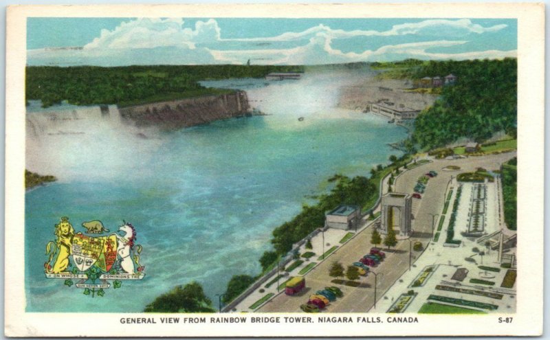 Postcard - General View From Rainbow Bridge Tower, Canada - Niagara Falls