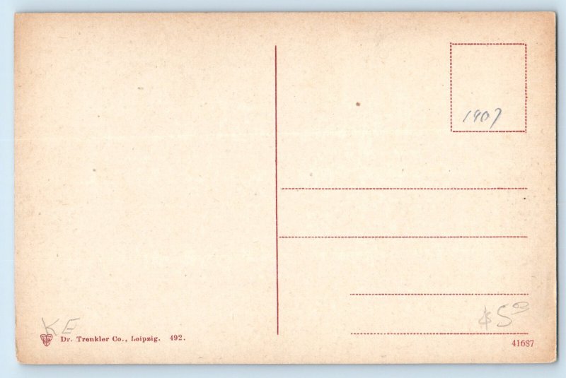 Saxony Germany Postcard Leipzig Peter's Street During the Sample Fair c1910