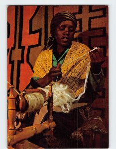 M-123424 Mosotho Woman Spinning Royal Tapestry Weavers Lesotho