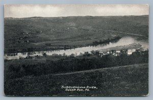 SUGAR RUN PA SUSQUEHANNA RIVER ANTIQUE POSTCARD