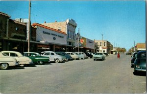 View of Business District, Comanche TX Vintage Postcard D62
