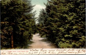 Postcard ME Long Island Lovers' Walk - Publ. G.W. Morris - RARE - 1907 K1