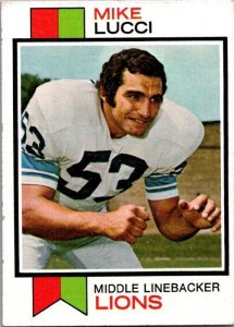 1973 Topps Football Card Mike Lucci Detroit Lions sk2644