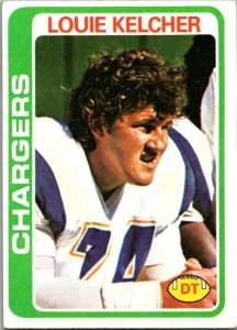 1978 Topps Football Card Louie Kelcher San Diego Chargers sk7157