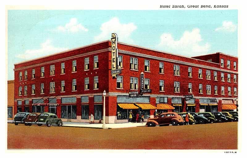 Postcard HOTEL SCENE Great Bend Kansas KS AR6708