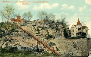 c1910 Postcard; Seminary Hill, Cor. Seventeenth & Madison Streets, Dubuque IA