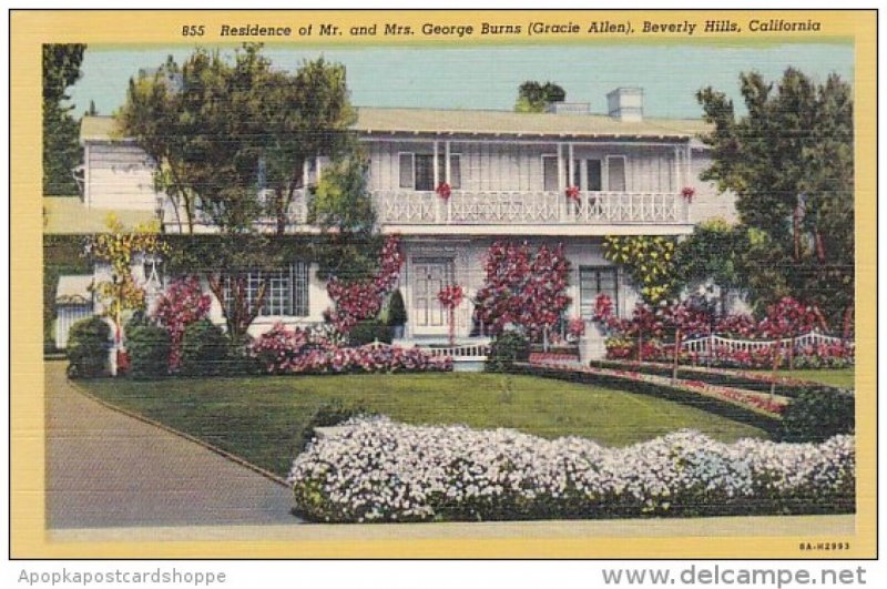 Residence Of Mr and Mrs George Burns Gracie Allen Beverly Hills California Cu...