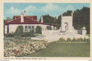 GUELPH, Ontario, Canada, 1900-1910's; Colonel John McCrea Memorial