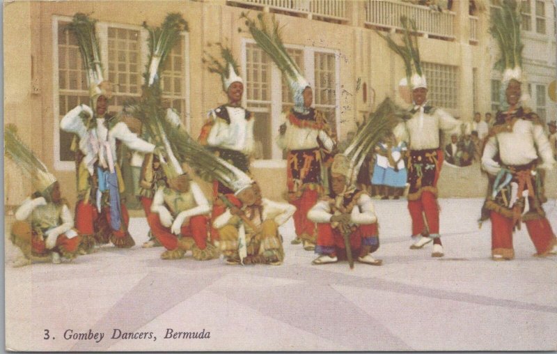 Postcard Gombey Dancers Bermuda 1954