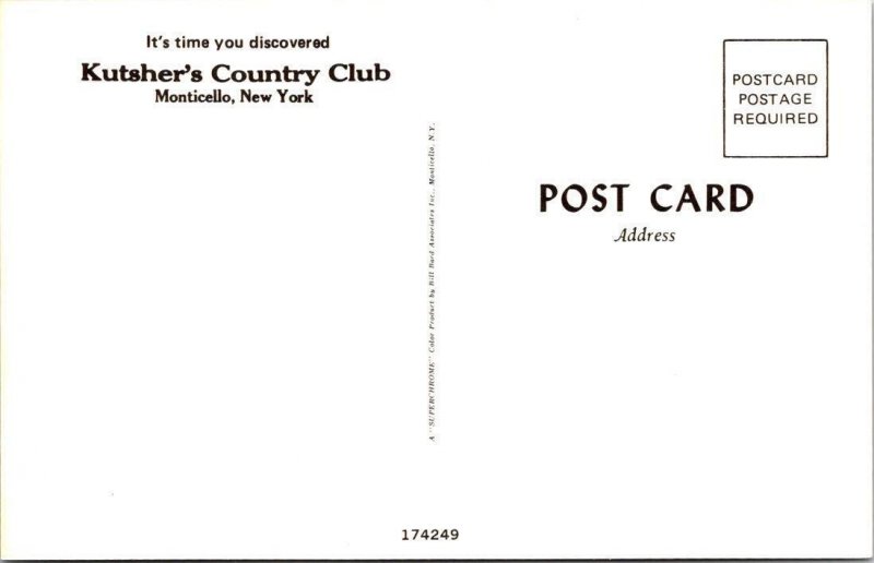 Monticello, NY New York  KUTSHER'S COUNTRY CLUB & RESORT HOTEL/Closed  Postcard