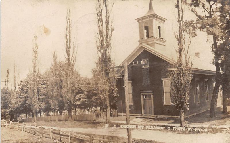 E84/ Mt Pleasant Ohio RPPC Postcard Jefferson County 1909 M.P. Church