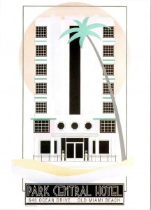 Miami Beach, FL Florida  PARK CENTRAL HOTEL  Art Deco Style  1994 5X7 Postcard