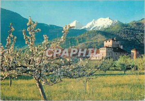 Postcard Modern Valle d'Aosta Chateau Sarriod Tower 670 mt