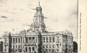 Des Moines Iowa 1910 Postcard Polk County Court House Building