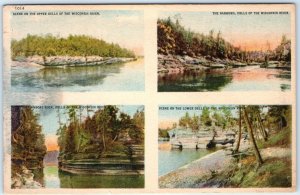 c1910s Multi-View Wisconsin Dells, WI River Narrows Upper Lower PC A147