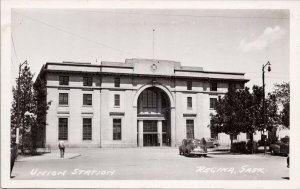 Union Station Regina SK Saskatchewan Unused Real Photo Postcard H32