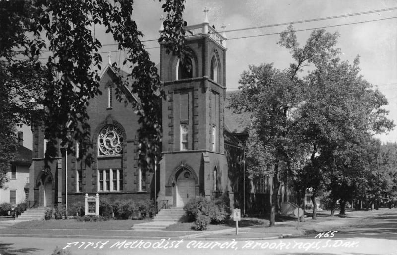 Brookings South Dakota First Methodist Church Real Photo Antique Postcard K55423