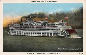 Steamer Capitol at New Orleans, Early Linen Postcard, Unused