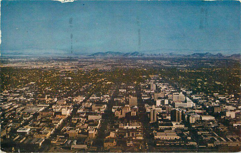 Aerial View Phoenix Arizona 1953 Postcard Roberts 3191