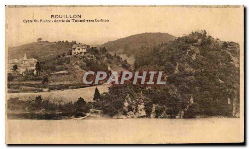 Old Postcard Bouillon Crete St stone tunnel output To Corbion