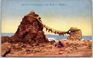 The View Of Futimigaura Ise Japan Wedded Rocks Beach Postcard