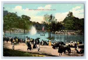 Vintage Scene At Brookside Park, cleveland Ohio. Postcard P145E