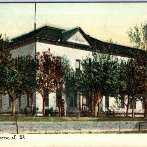 Pre-1910 Pierre, So. Dak. Early 1st Capitol Building Litho Photo Postcard SD A33