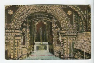 438967 Malta Valletta Chapel of Bones Vintage postcard