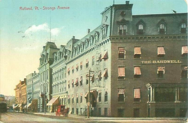 The Bardwell, Strongs Avenue, Rutland Vermont Postcard USED