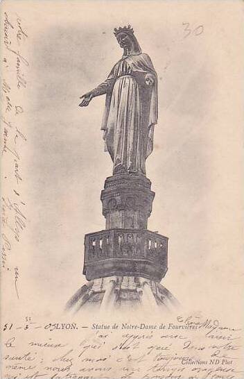 France Lyon Statue de Notre Dame de Fourvieres 1903