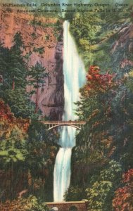 Vintage Postcard Multnomah Falls Columbia River Highway American Cataract Oregon