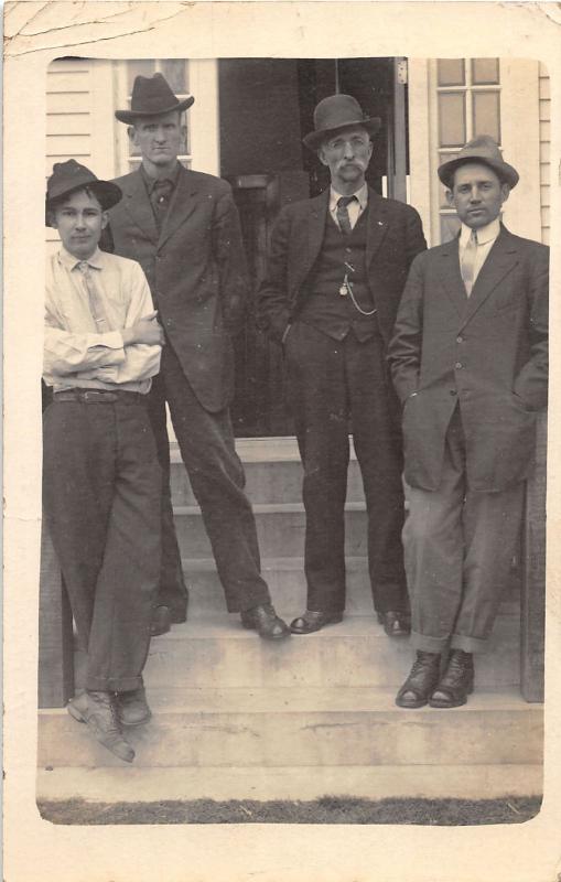 F5/ Rockville Indiana Real Photo RPPC Postcard 1913 Well-Dressed Men