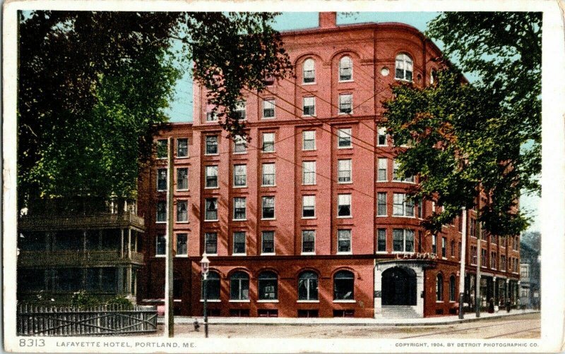 Lafayette Hotel Portland Me Maine Detroit Photographic Co WOB Cancel PM Vintage 