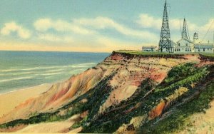 Postcard U.S. Wireless Station & Highland Light, North Truro, Cape Cod, MA.   N6