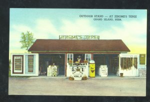 GRAND ISLAND NEBRASKA JEROME'S TREE OUTDOOR STAND STORE VINTAGE POSTCARD