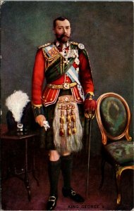 Tuck Postcard Oilette Royalty King George V Full Length in Kilt 1912 M41