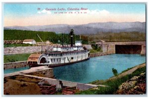 c1910 Bailey Gatzert Portland Cruise Ship Cascade Locks Columbia River Postcard